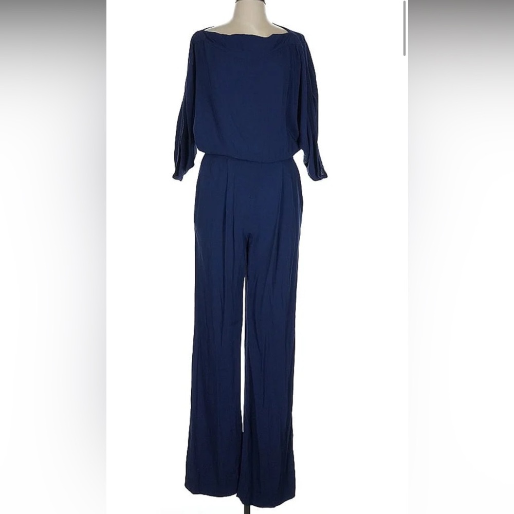 Diane  on Furstenburg navy jumpsuit